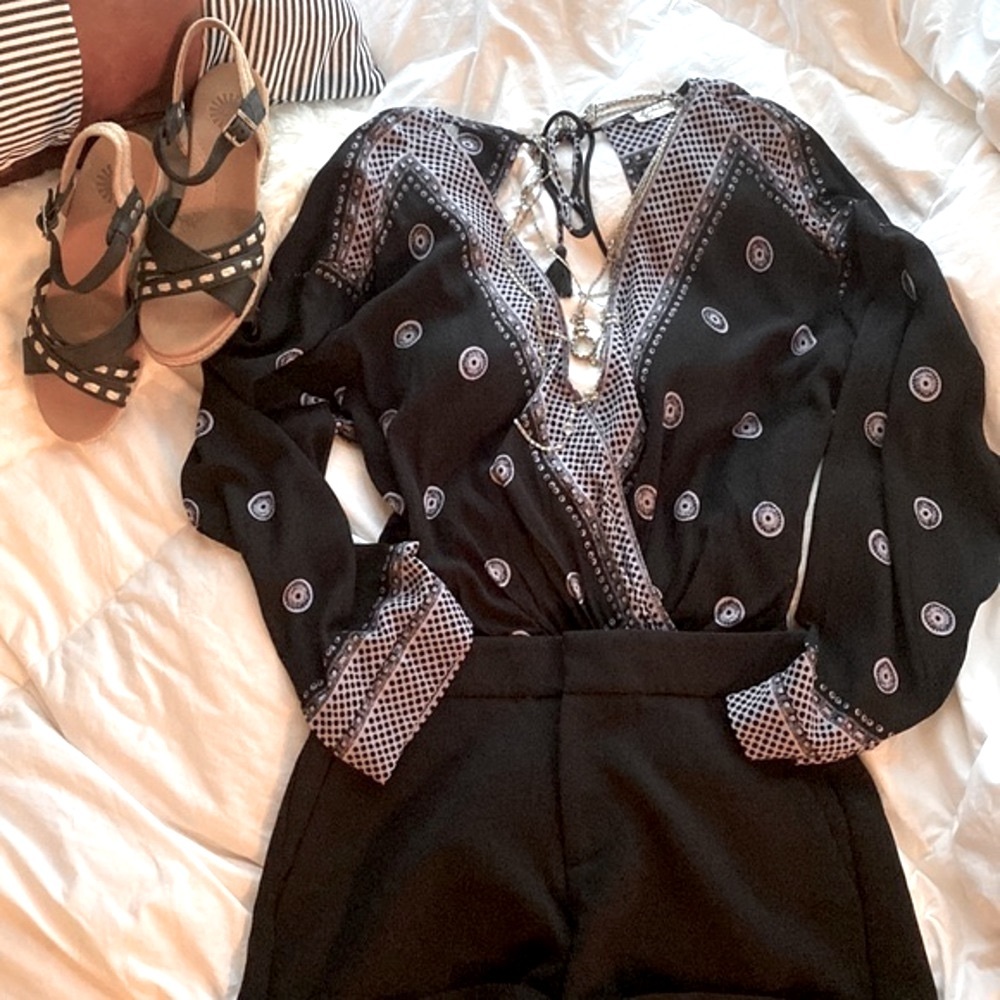 NWT! Free People- On Board, Bodysuit Top- in Black/ Purple Combo